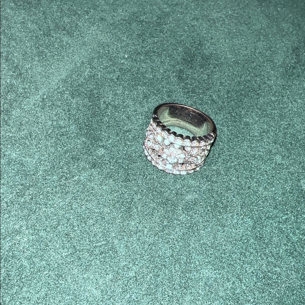 Silver and White Crystal Ring
